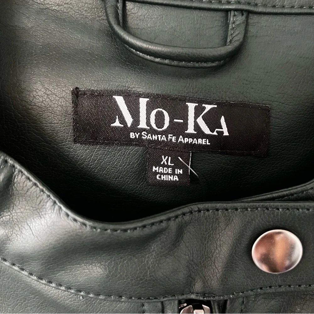 NWT Dark Green Faux Leather Jacket - Picture 2 of 5